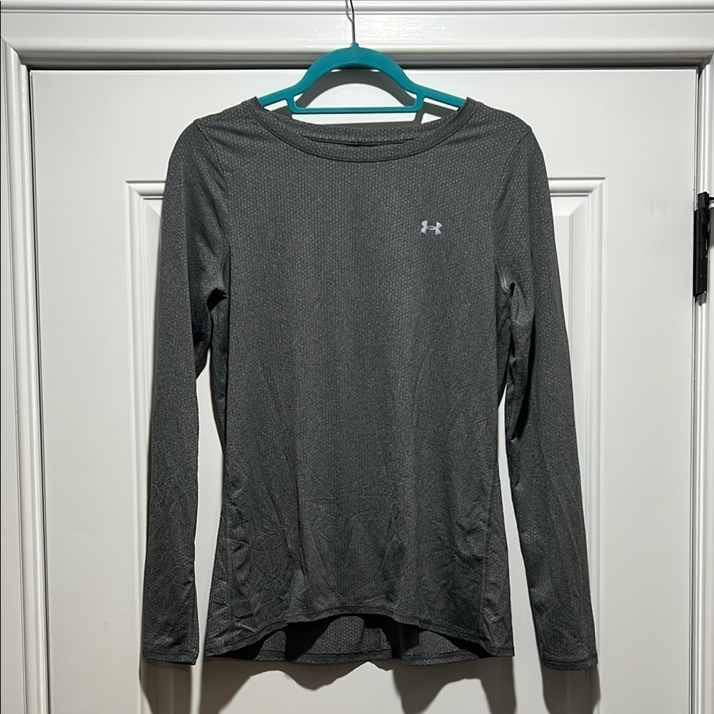 Under Armour Gray Fitted Long Sleeve T-Shirt Size Medium